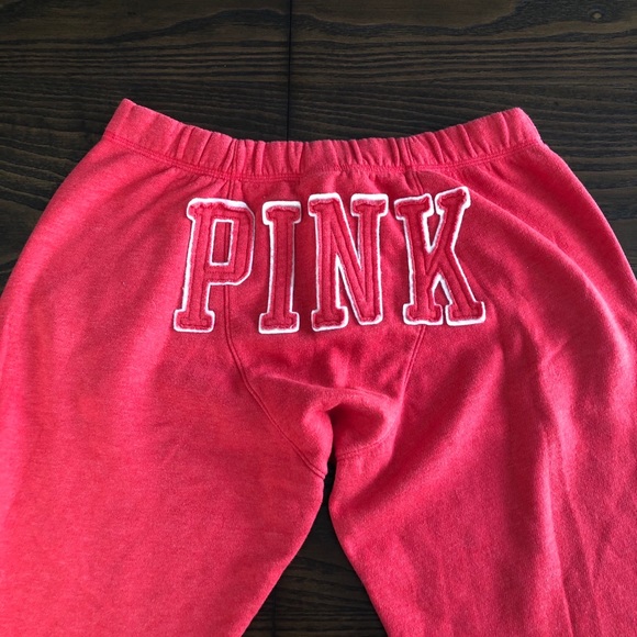 PINK Victoria Secret Red Sweatpants Sz Small - Picture 3 of 4